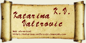 Katarina Valtrović vizit kartica